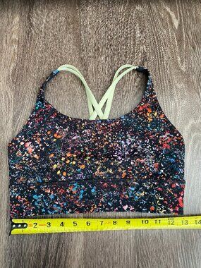 lululemon Butterfly Flower Pattern, Wide Band, Cross Back Sports Bra